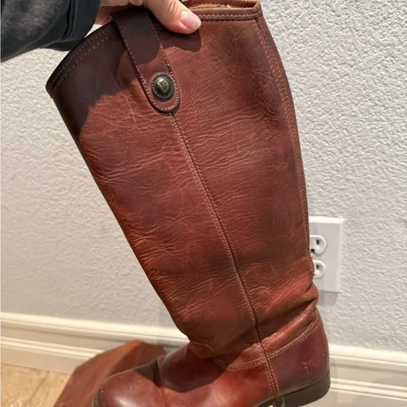 Frye Women's Over-the-Knee Leather Boots in Brown - Picture 3 of 6